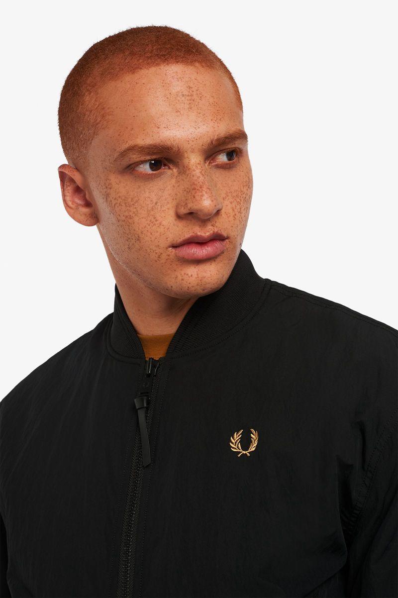 Black Fred Perry Padded Bomber Men's Jackets | PH 1218ZUTG